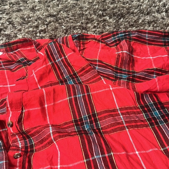 RED PLAID TIERED BUTTON DOWN DRESS SZ XXL NEW - Picture 5 of 5